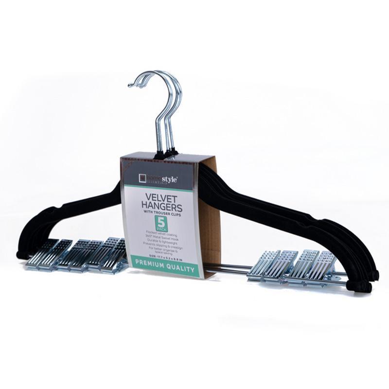 CH86698_5PK VELVET HANGER W/TROUSER CLIP - 12 image