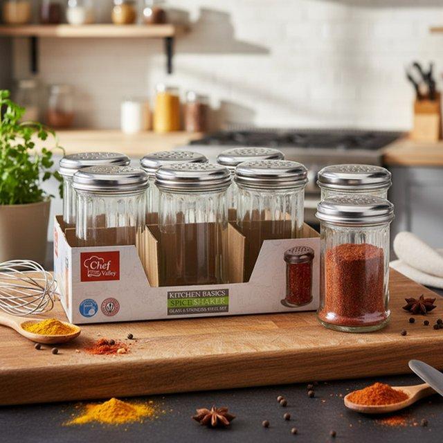 CH87175_GLASS SPICE SHAKERW/METAL LID-24 image