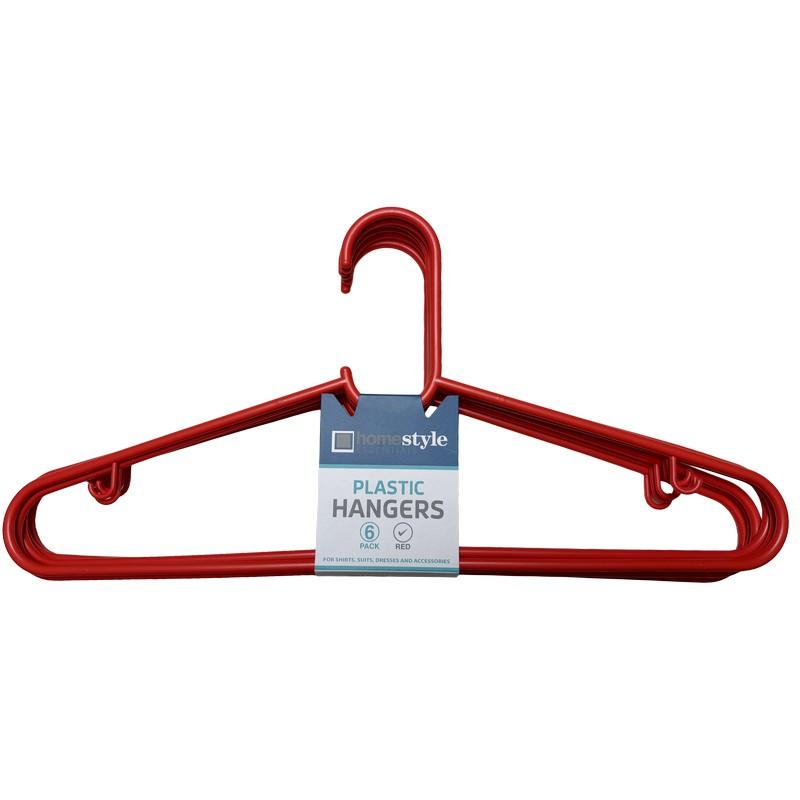 CH89113_6-PACK RED PLASTIC HANGERS - 36 image