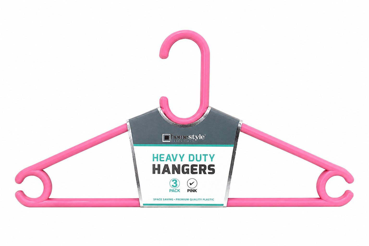 CH89126_3-PACK HEAVY-DUTY PINK PLASTIC HANGERS - 36 image