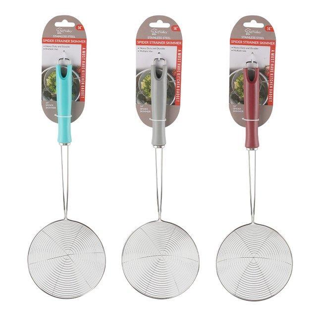 CH99156_14" ASST SS SPIDER STRAINER SKIMMER W/PP HANDLE -24 image