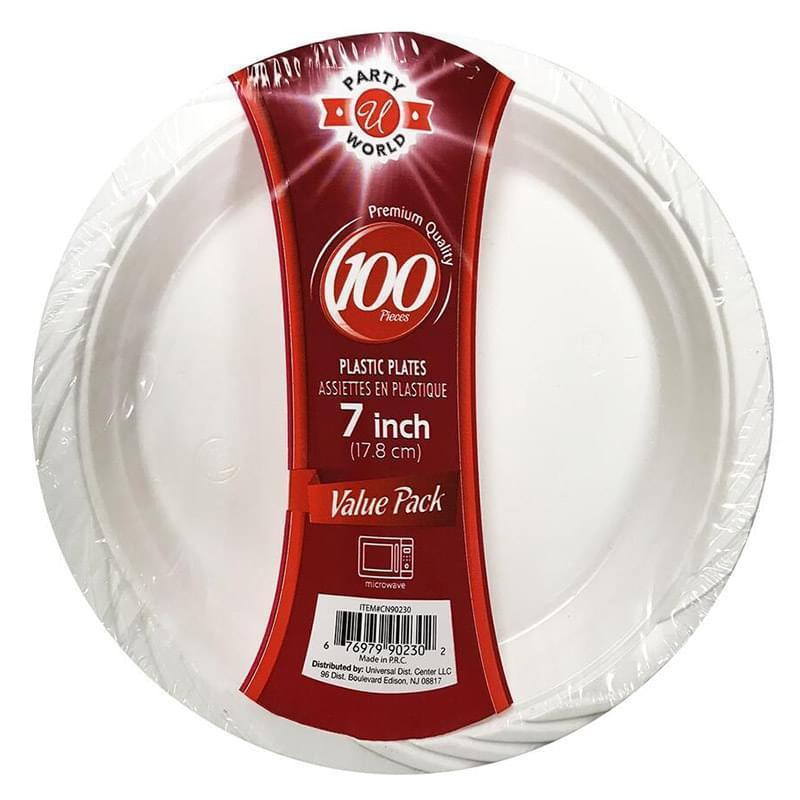 CN90230_7" WHITE MICROWAVE PLATE 100 CT-12 image