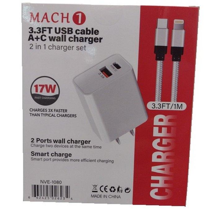 CHARGER SET I-PHONE WALL&CABLE image