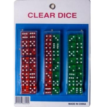 CLEAR DICE DISPLAY  24 PAIRS image