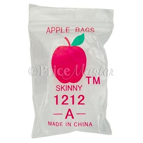 Bulk Mini Zip Skinny*12X12* 1000Ct Jewelrybag #1212S