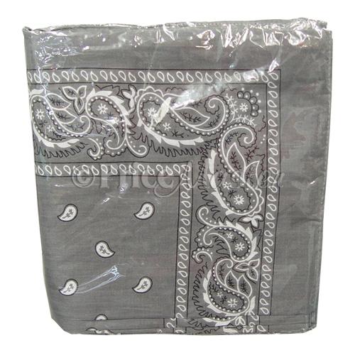 Bandana 100% Cotton Grey Paisley image