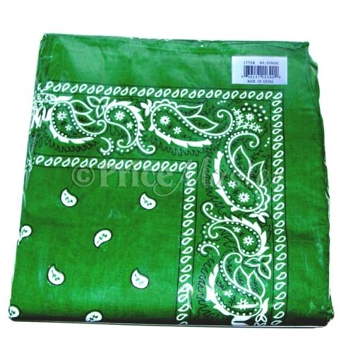 Bandana 100% Cotton Green Paisley image