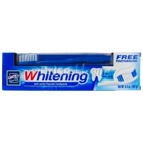 Lucky Toothpaste Whitening 6.4Oz With Brush image
