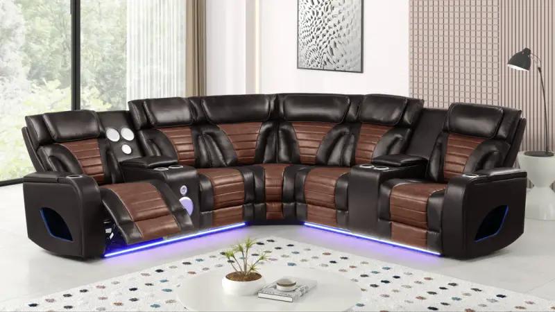 Robin Power Recliner Sectional (Brown)