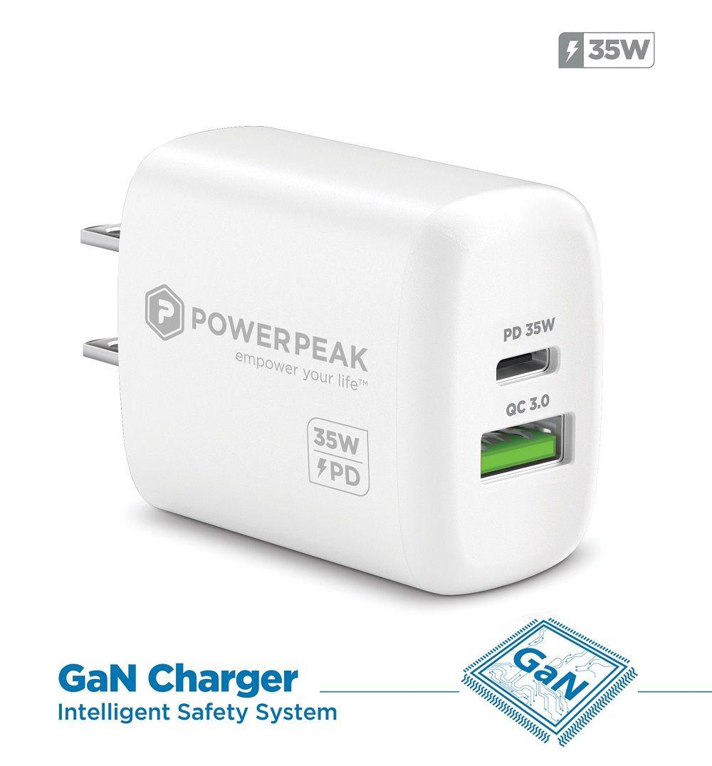 PowerPeak PD Wall Dual A+C Port Charger 35W -White 3/bx image