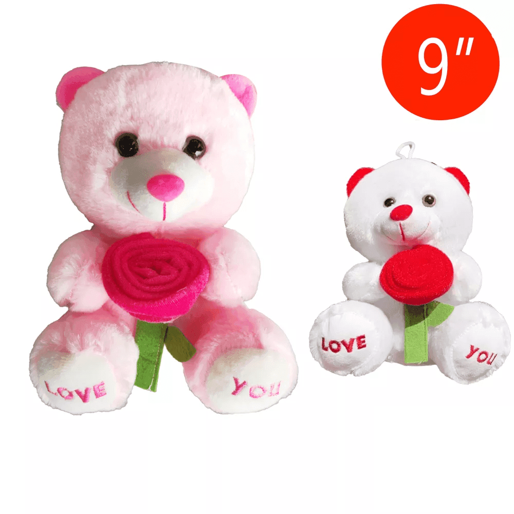 9 Inch TEDDY BEAR WITH ROSE 6/BX image