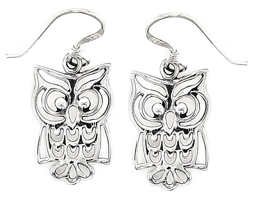 Sterling Silver Owl Earrings image