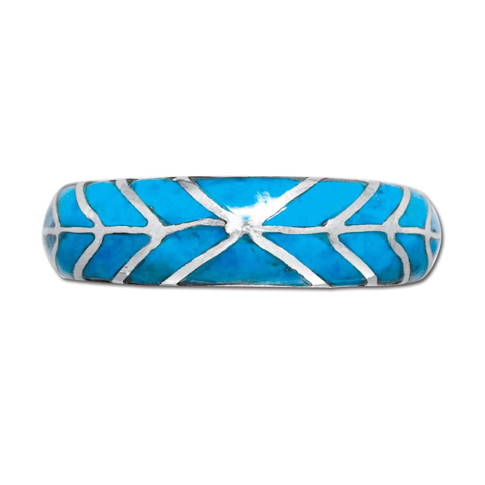 Sterling Silver Western Women's Ring with Genuine Turquoise (NWR-306) image