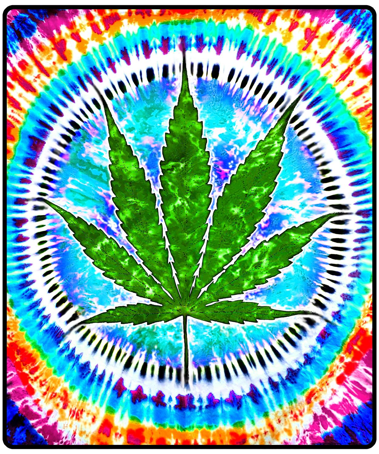 420 Leaf Tie Dye Throw image