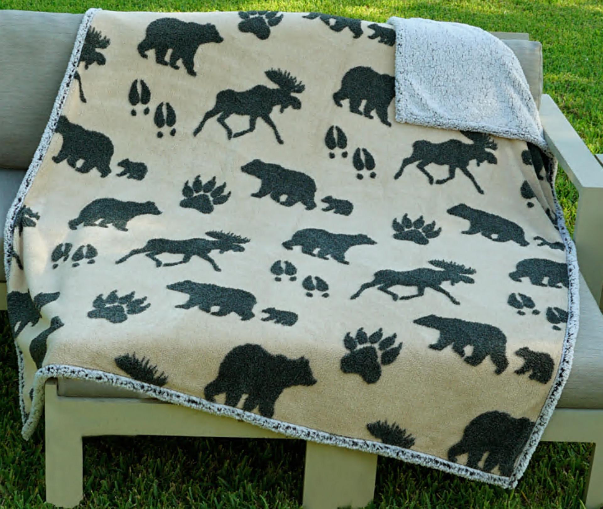 BEAR & MOOSE MELANGE BLANKET image
