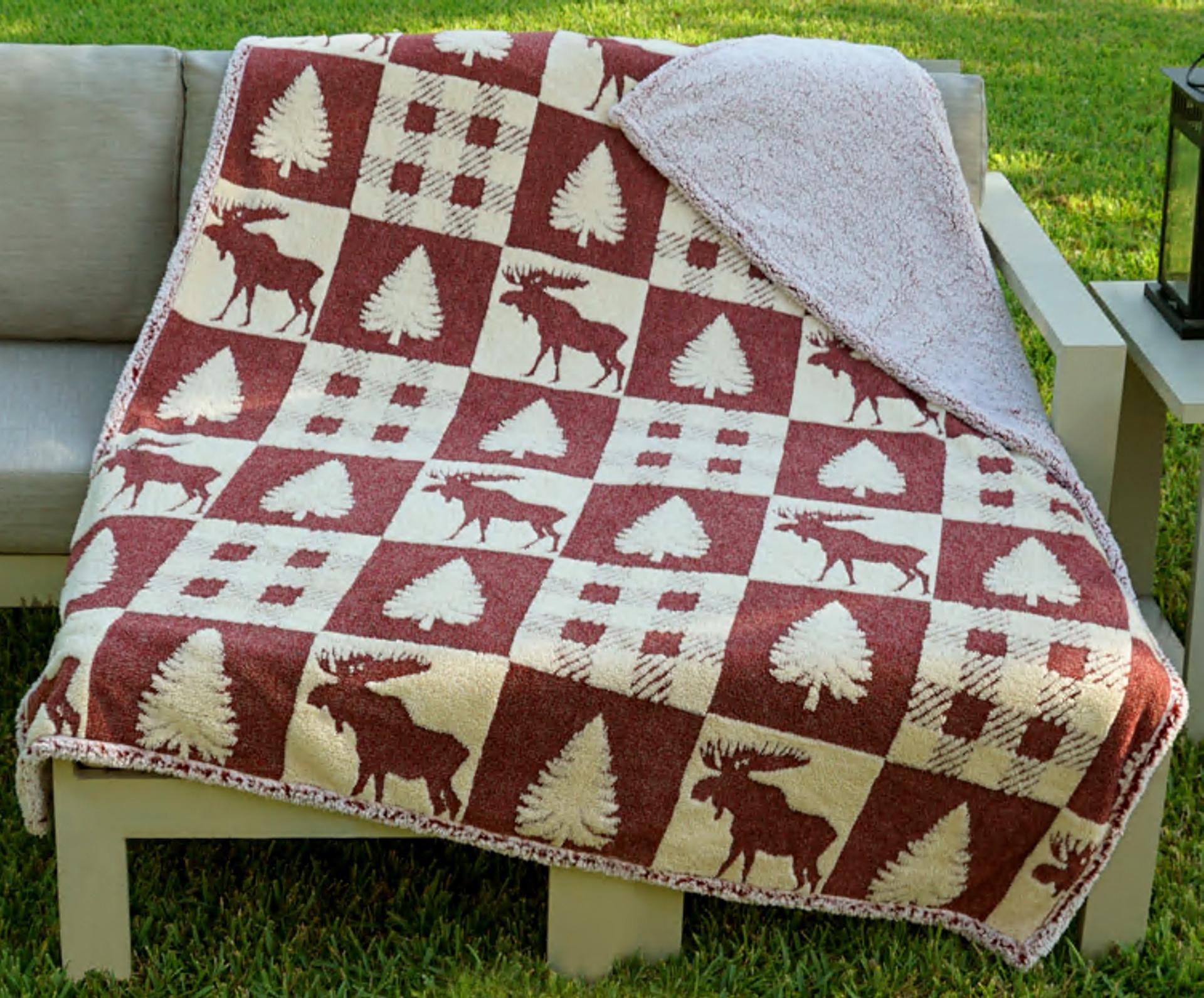 CHECKER MOOSE MELANGE BLANKET image