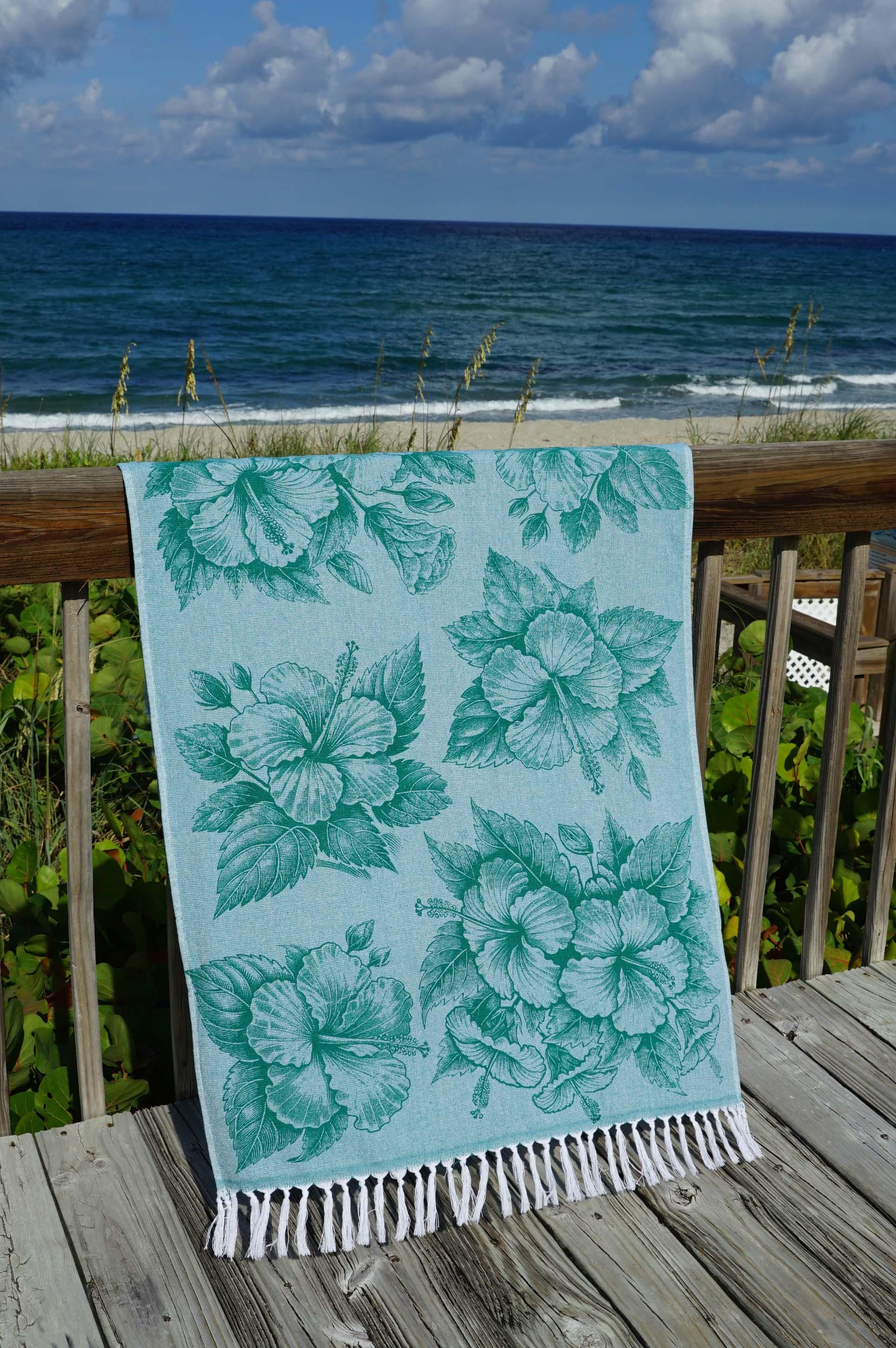 HIBISCUS FRINGED TOWEL image