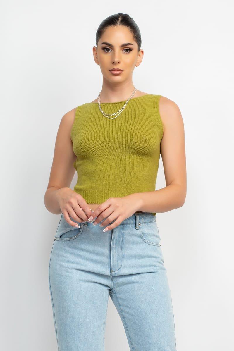 Back Cut Out Knit Top (S5247T) image