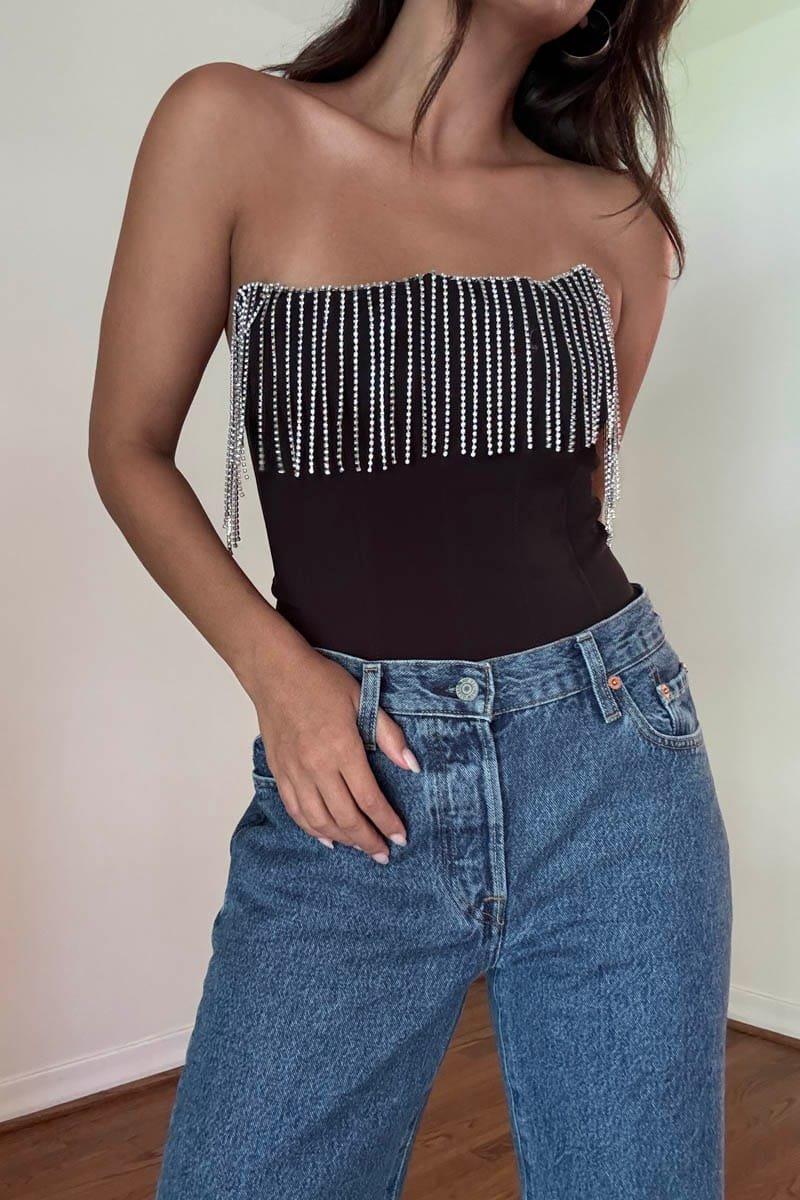 Diamante Strapless Corset Top (S6149T) image
