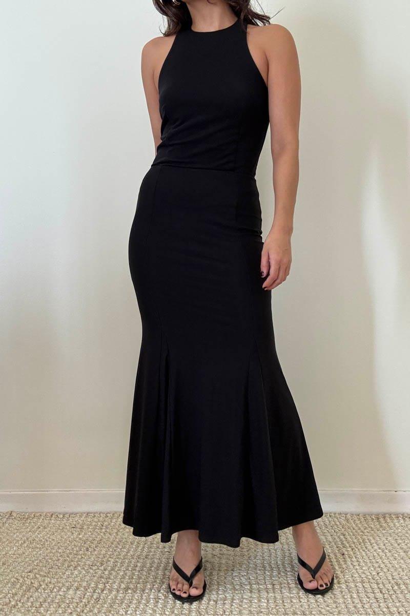 Mesh High Halter Neck Maxi Dress (S7273D) image
