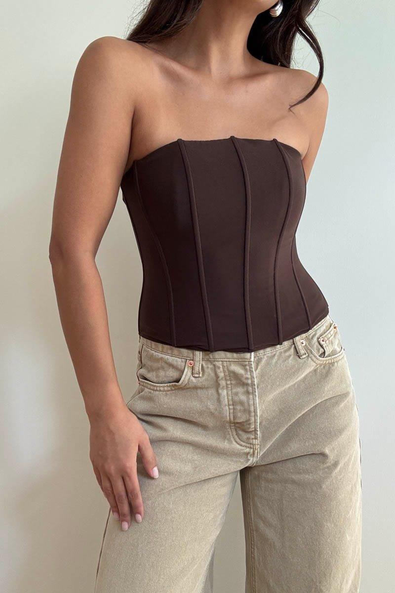Mesh Tube Top Corset Top (S5352T) image