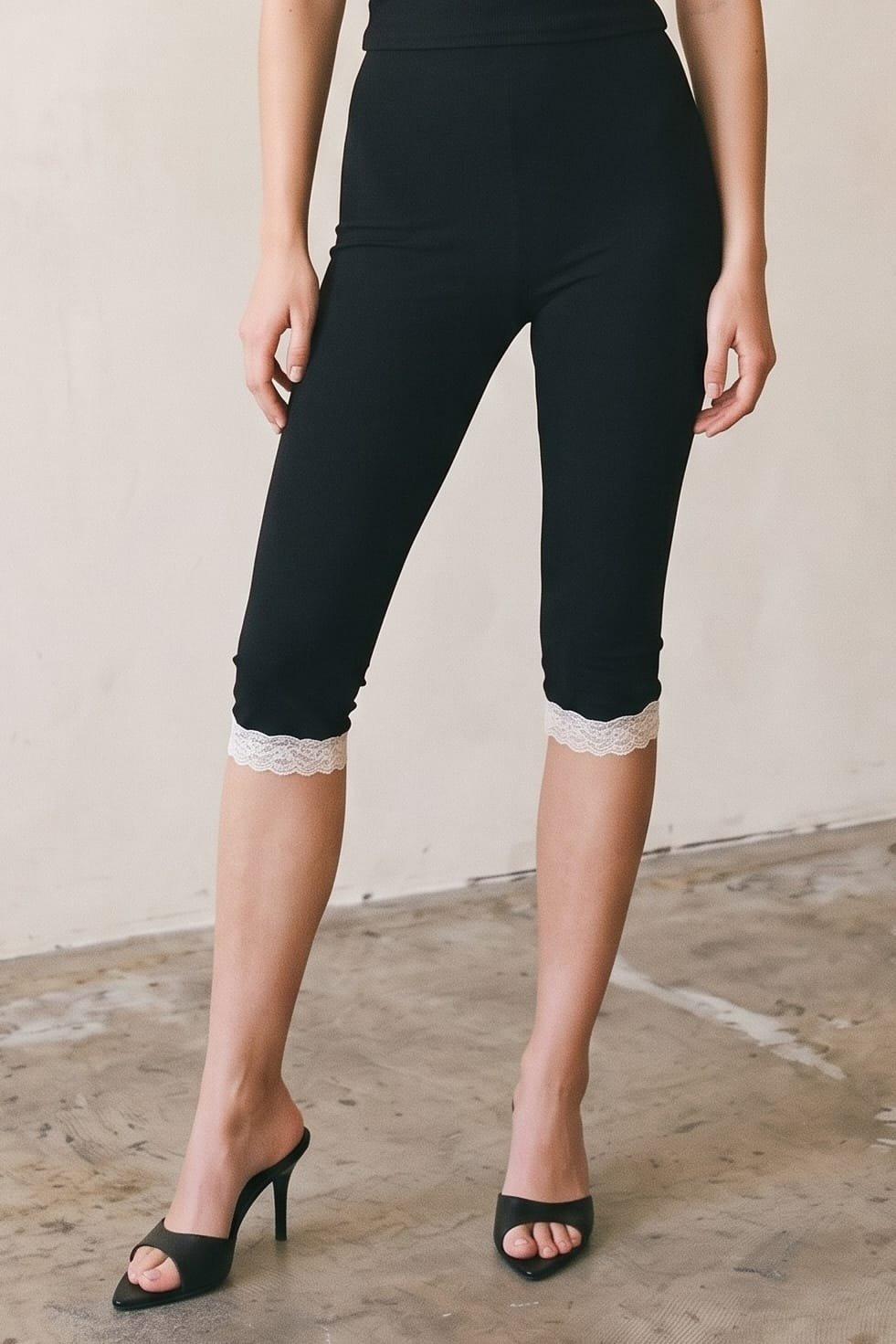 Fitted Capri Pants Featuring A Comfortable Elastic Waistband For An Easy, Flatte (Lace) image