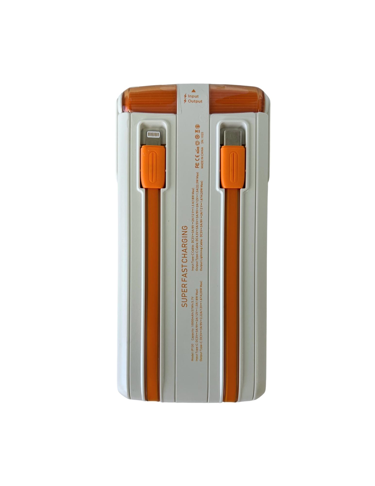 IP-130 Multi-Functional Portable Fast Charging Power Bank - White image