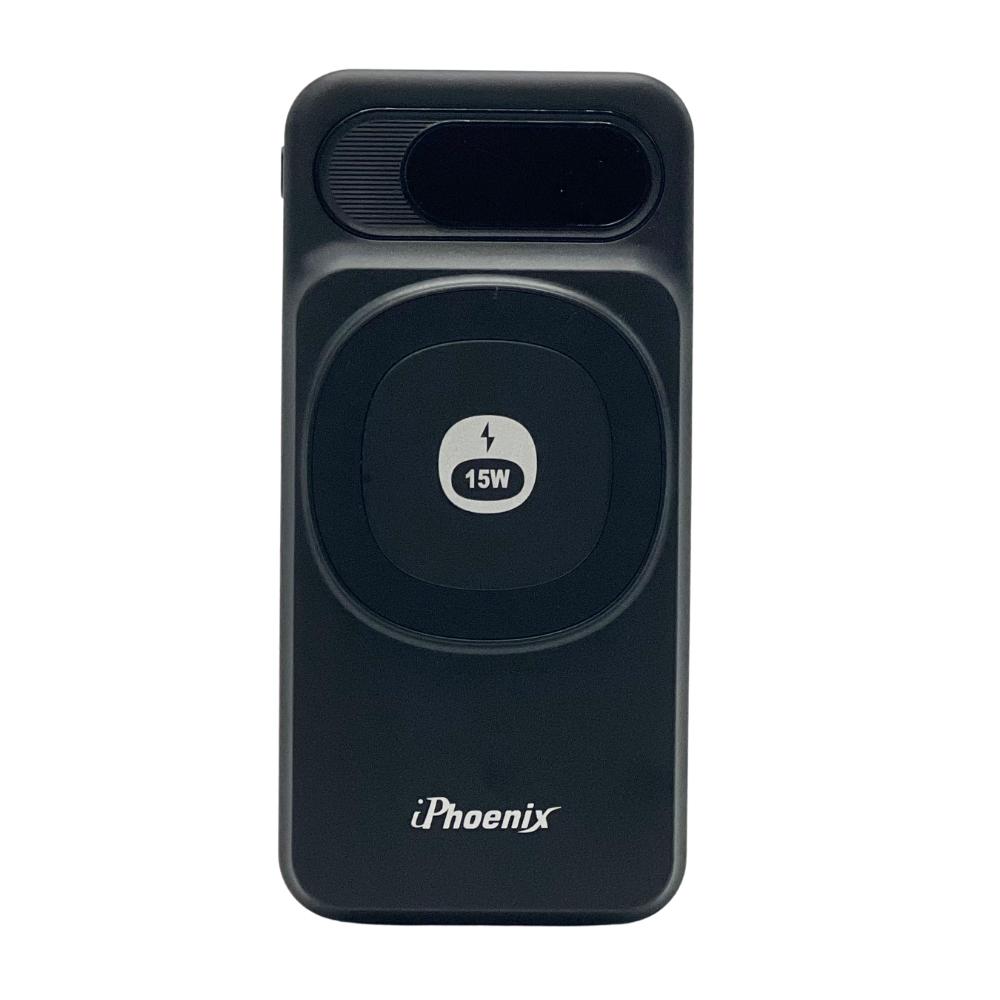 IP-80-PB Portable Power Bank 10,000mAh Multi Charging cables Magnetic Wireless - Black image