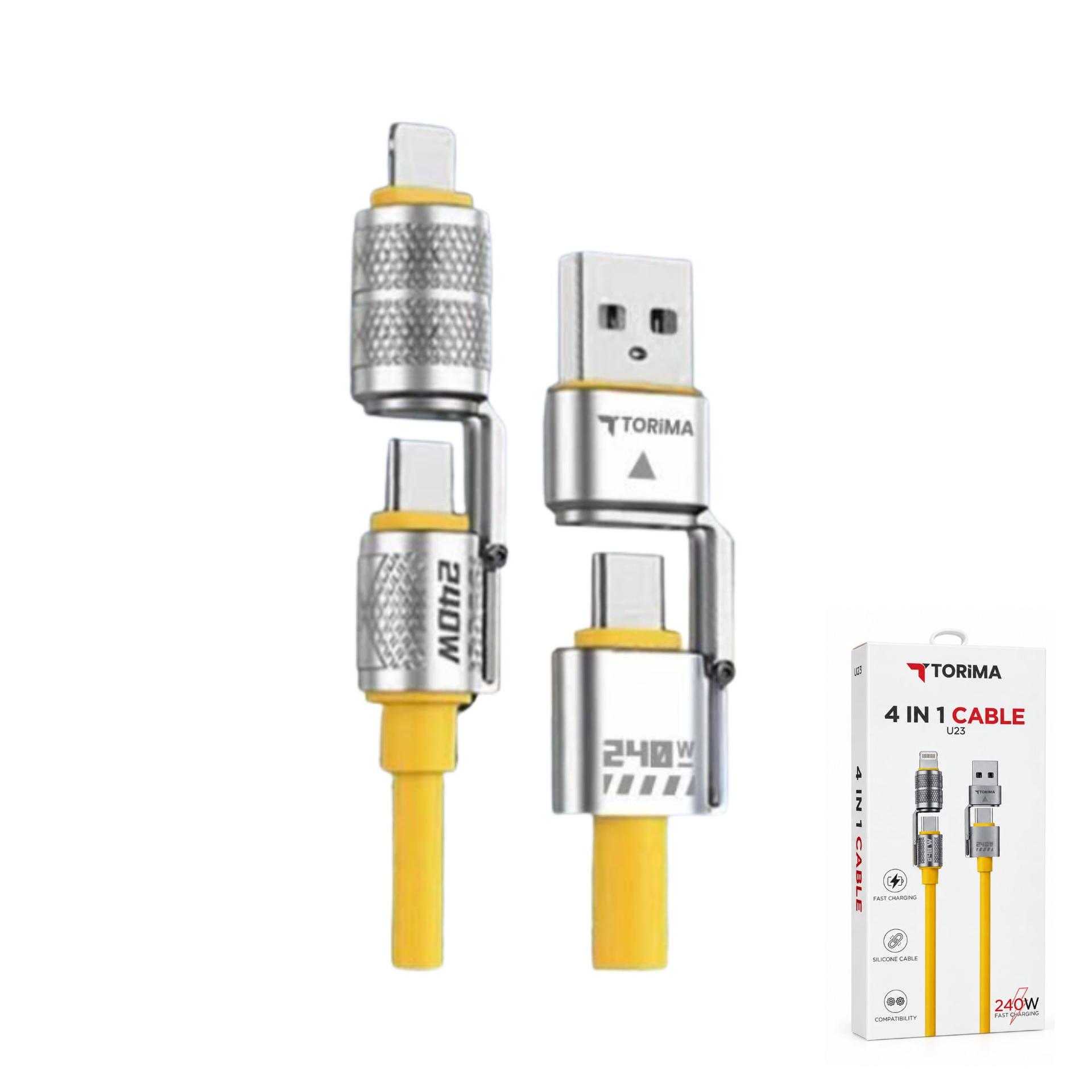 U23-TORIMA multi-connector silicone charging and data cable image