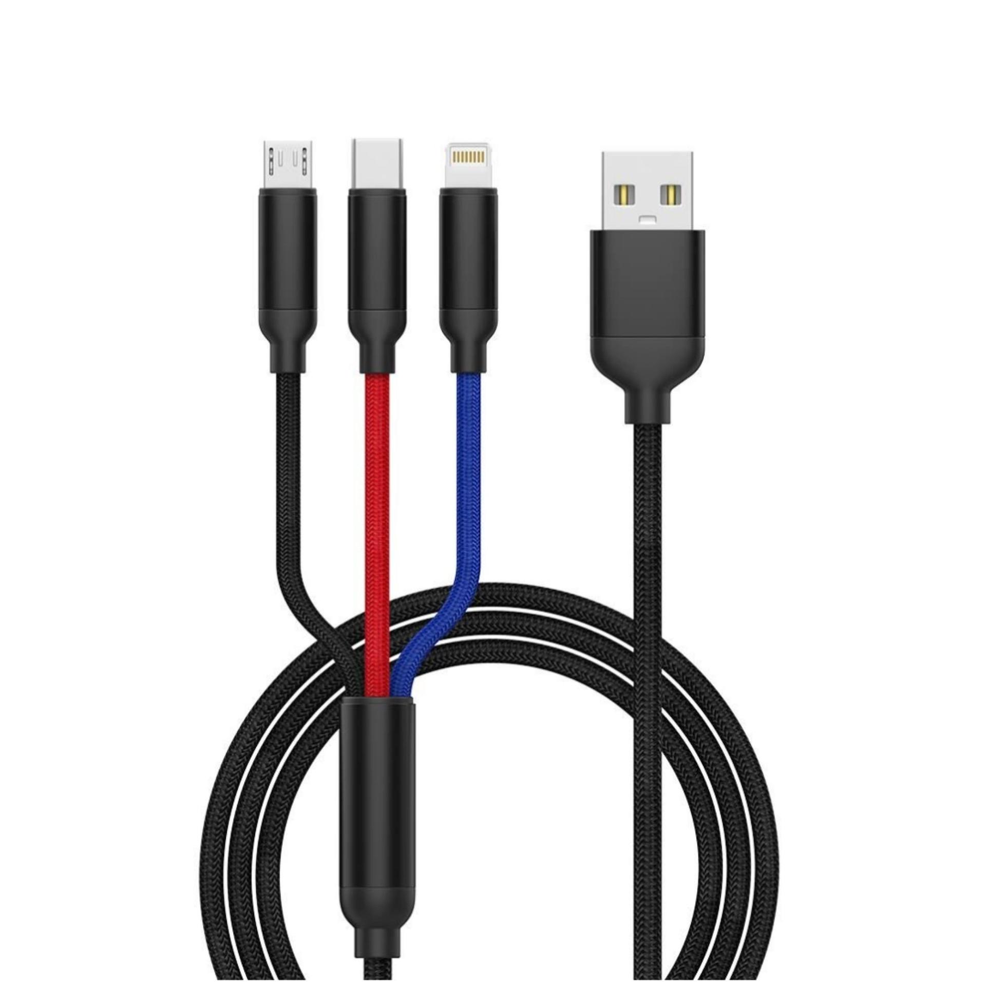 U35-TORIMA multi-connector nylon /rubber charging and data cable image