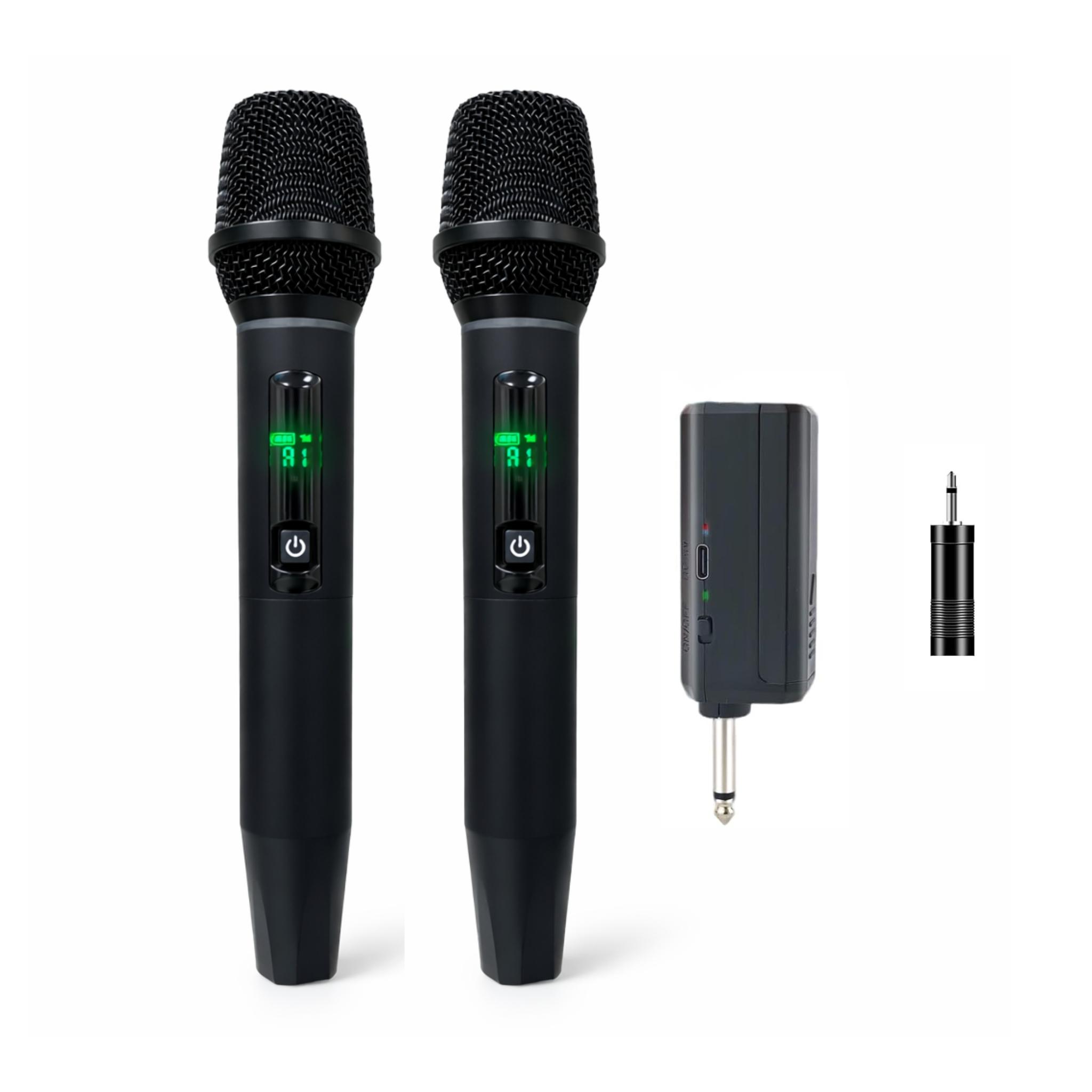 CQA-J01B UHF DUAL WIRELESS MICROPHONES PORTABLE UNIVERSAL USAGE