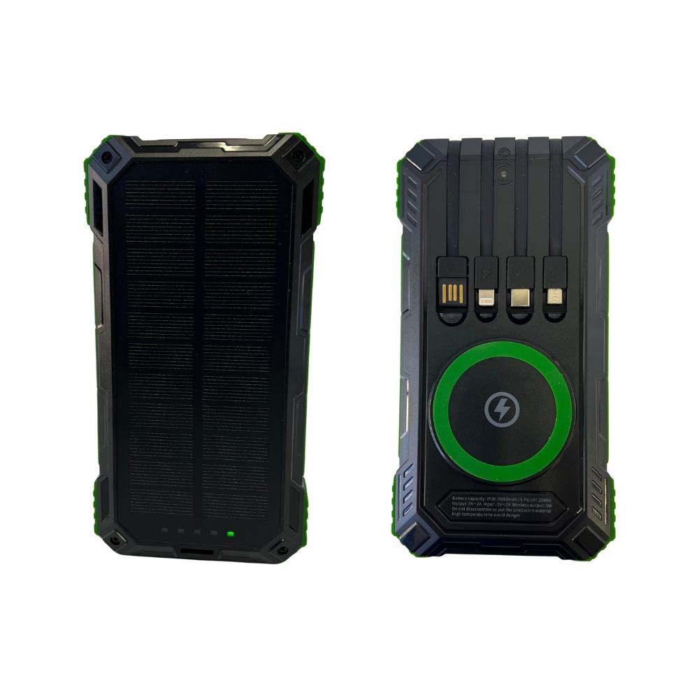 IP-30 Portable Solar & Wireless Power Bank 39800mAh - Green image