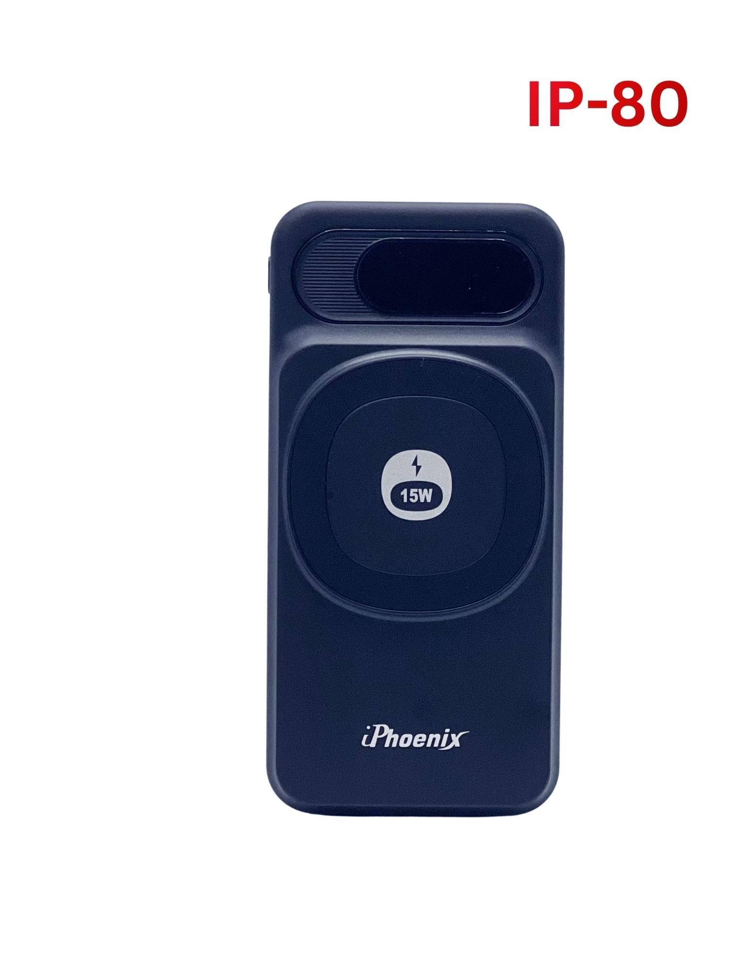 IP-80-PB Portable Power Bank 10,000mAh Multi Charging cables Magnetic Wireless - Blue image