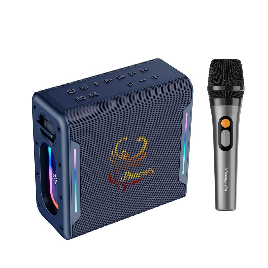 IX-100 6 Hrs BT XBass Portable Karaoke Speaker & Microphone - Blue image