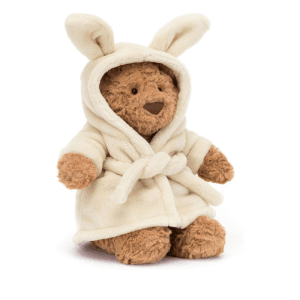 Jellycat Bartholomew Bear with Bathrobe Stuffed Animal, 10 inches image
