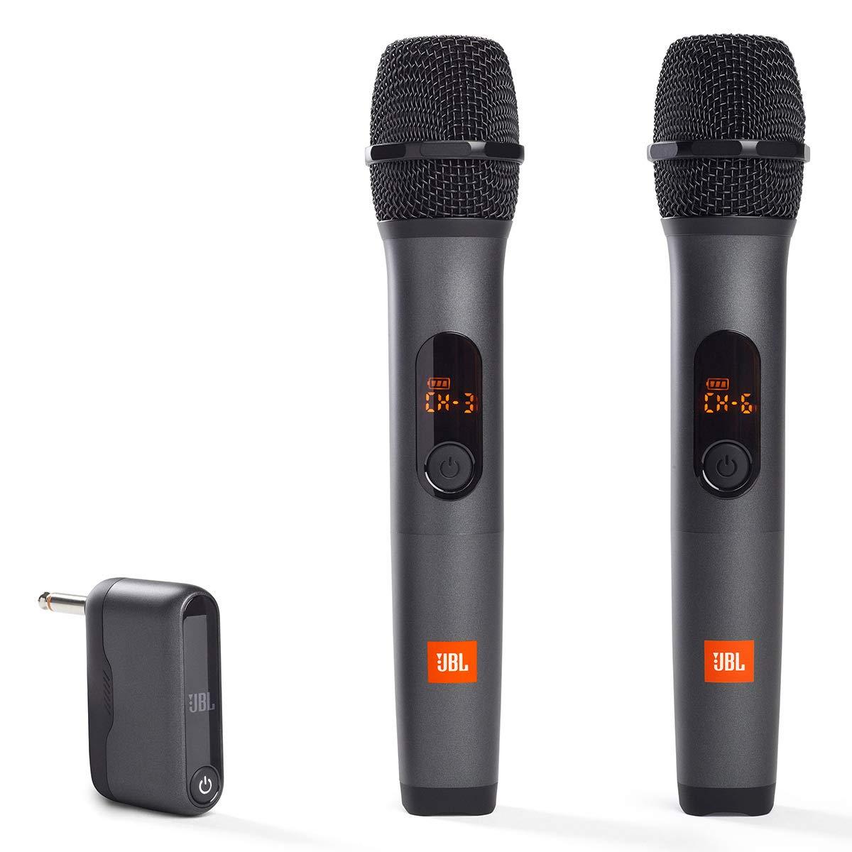 JBL Wireless Two Microphone System with Dual-Channel Receiver, Black image