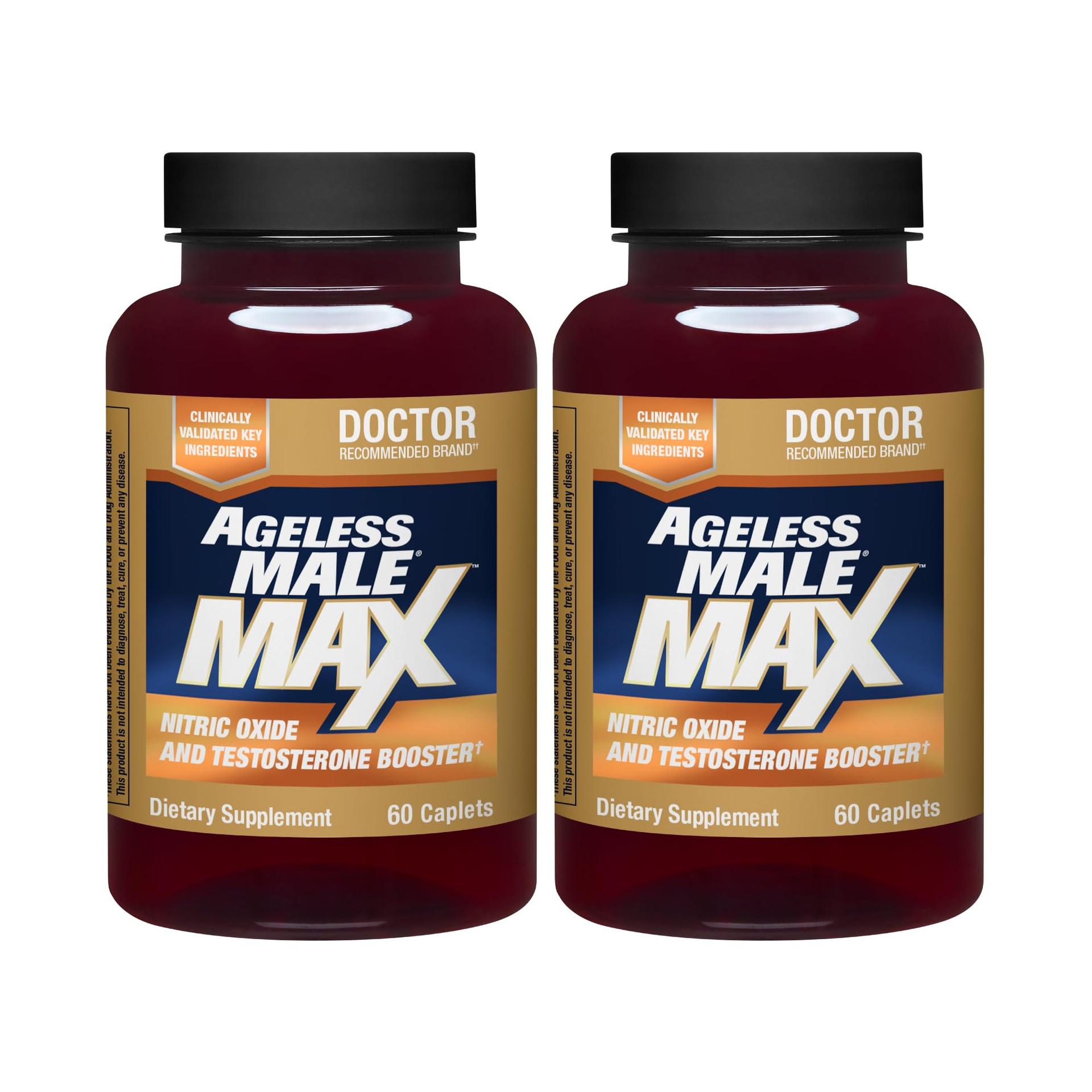 Ageless Male Max Total Testosterone Booster And Nitric Oxide For Men, 120 ct image