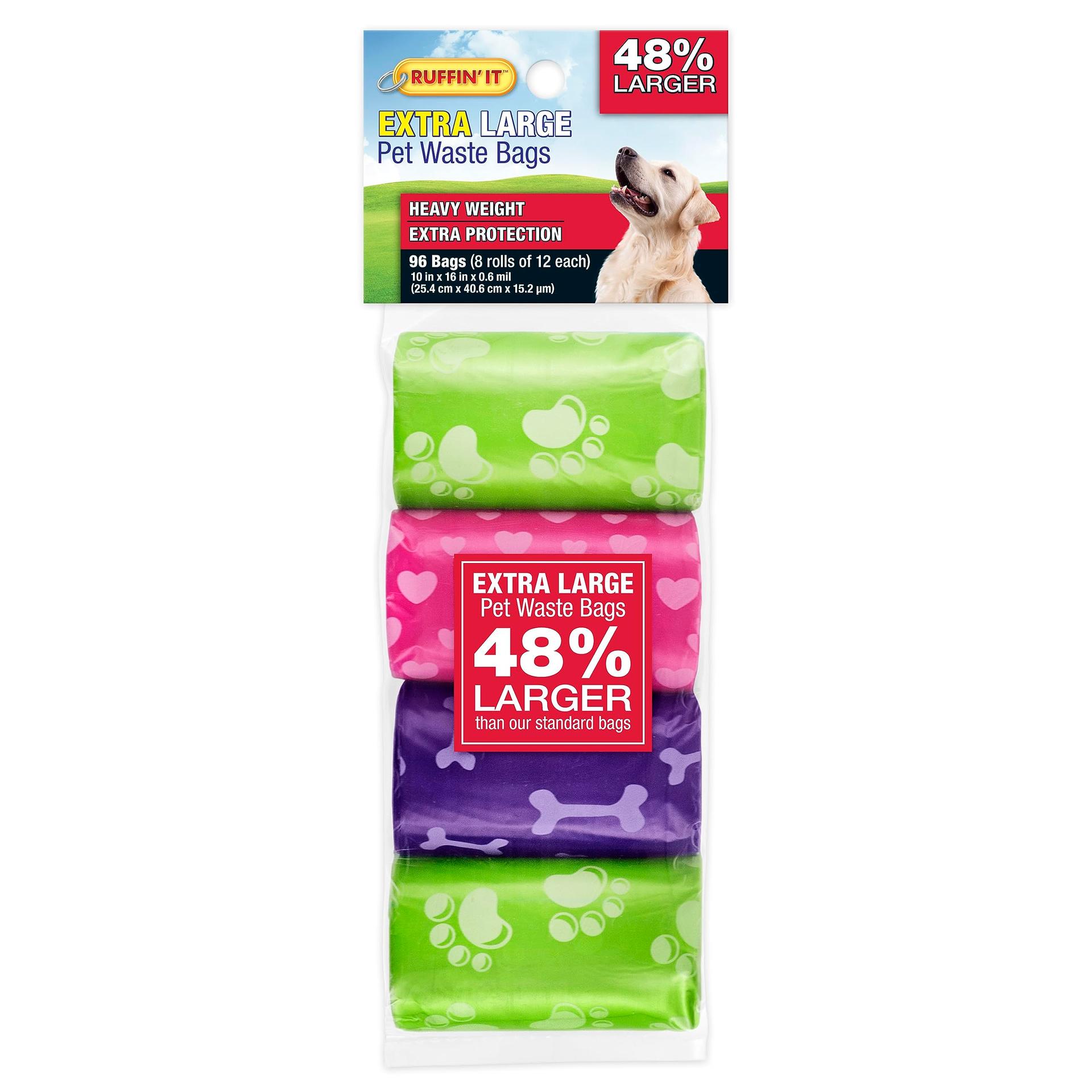 RUFFIN' IT Extra Large Weight Pet Waste Bags, 96 Count image