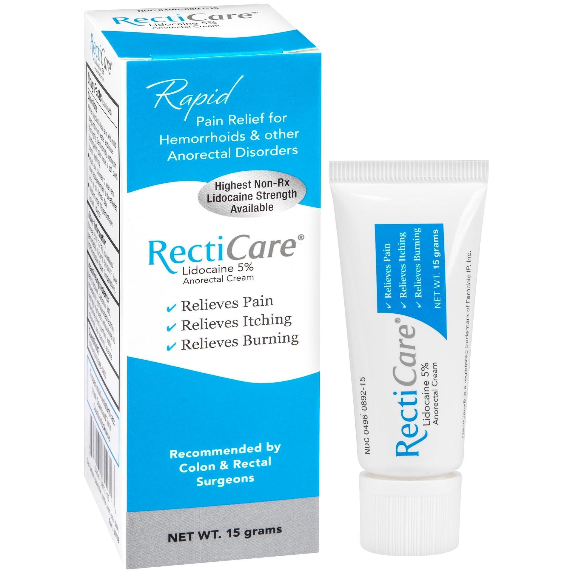 Recticare Anorectal Lidocaine 5% Cream, 15 G image