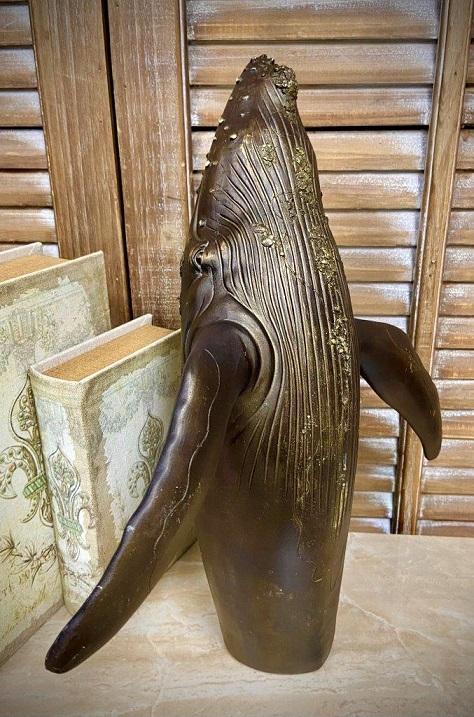 RESIN WHALE, BRONZE,13.5x5.5x16" image