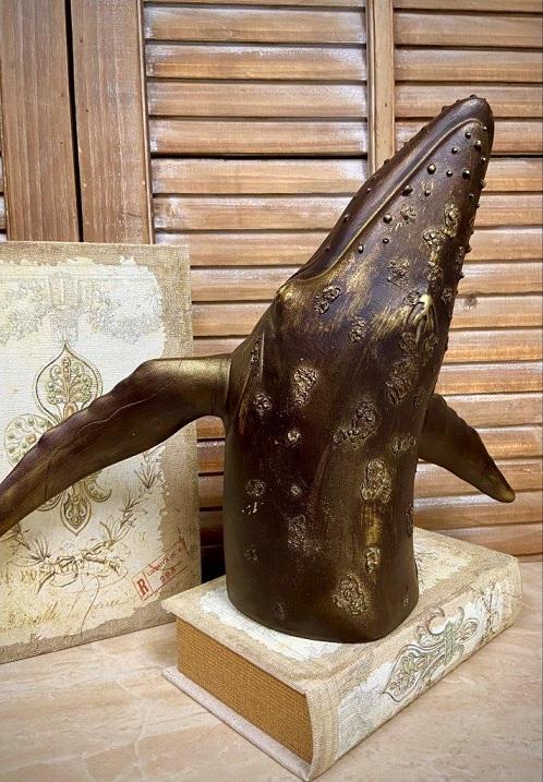 RESIN WHALE, BRONZE,16x5.5x11" image