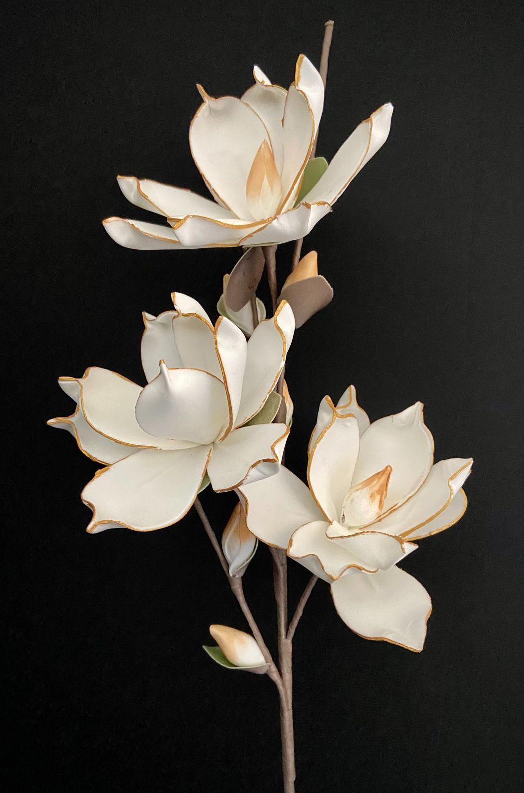 WHITE/GOLD FOAM FLOWER 33.5x16" image