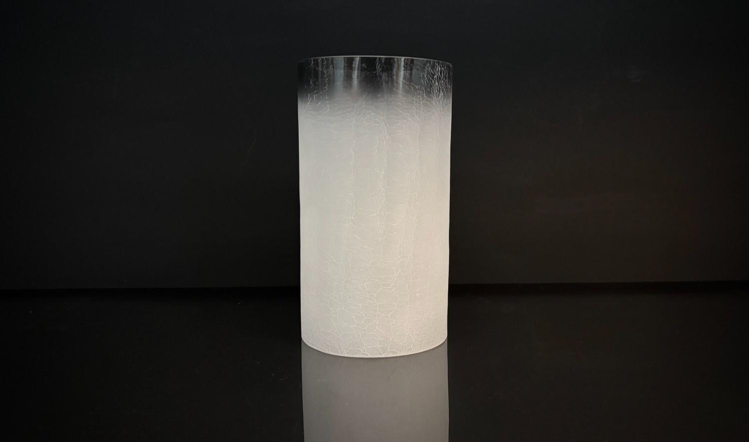 4x7.25" H GREY CRACKLE/ FROSTED CYLINDER - SMALL image