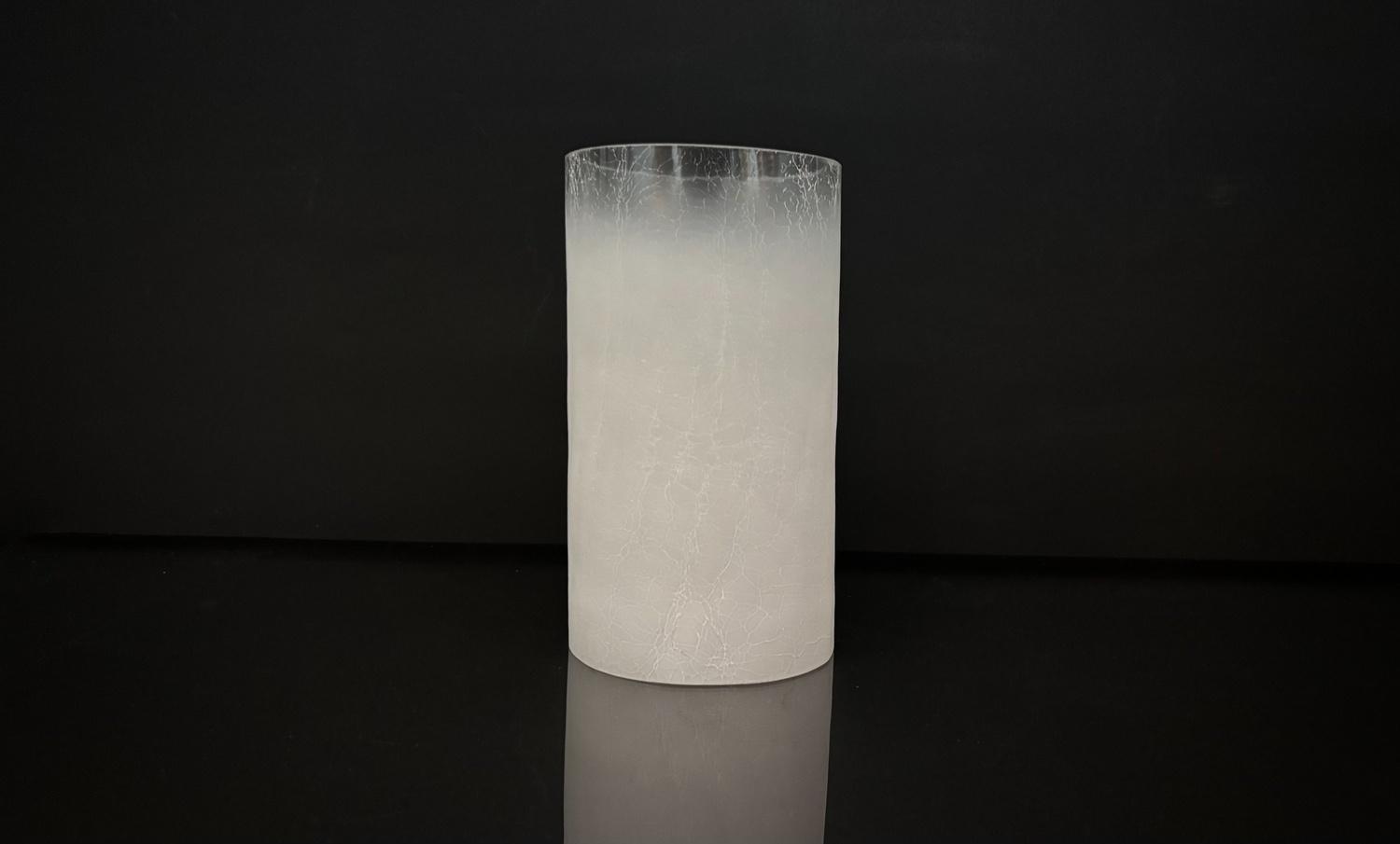 5x7.5" WHITE CRACKLE/FROSTED CYLINDER - MEDIUM image