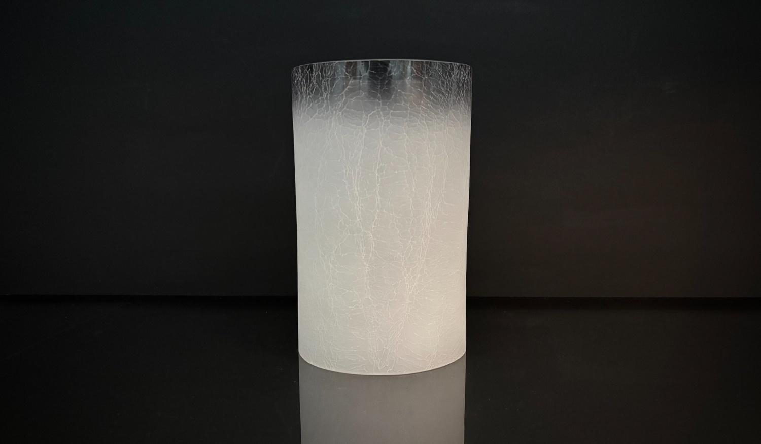5x7.5" GREY CRACKLE/FROSTED CYLINDER - MEDIUM image