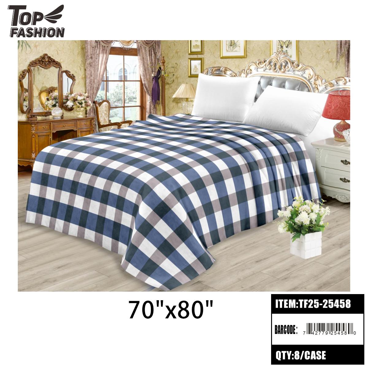 FULL SIZE FLANNEL BLANKET CLASSIC PLAID CHECK PATTERN 8PC/CS image