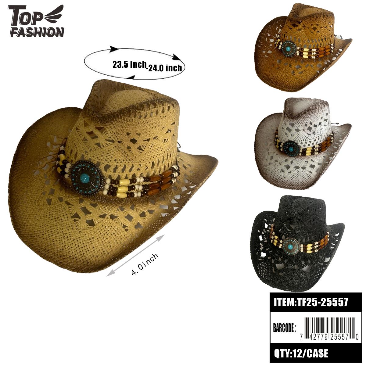 PAPER COWBOY HAT 4COLORS 12PC/CS image