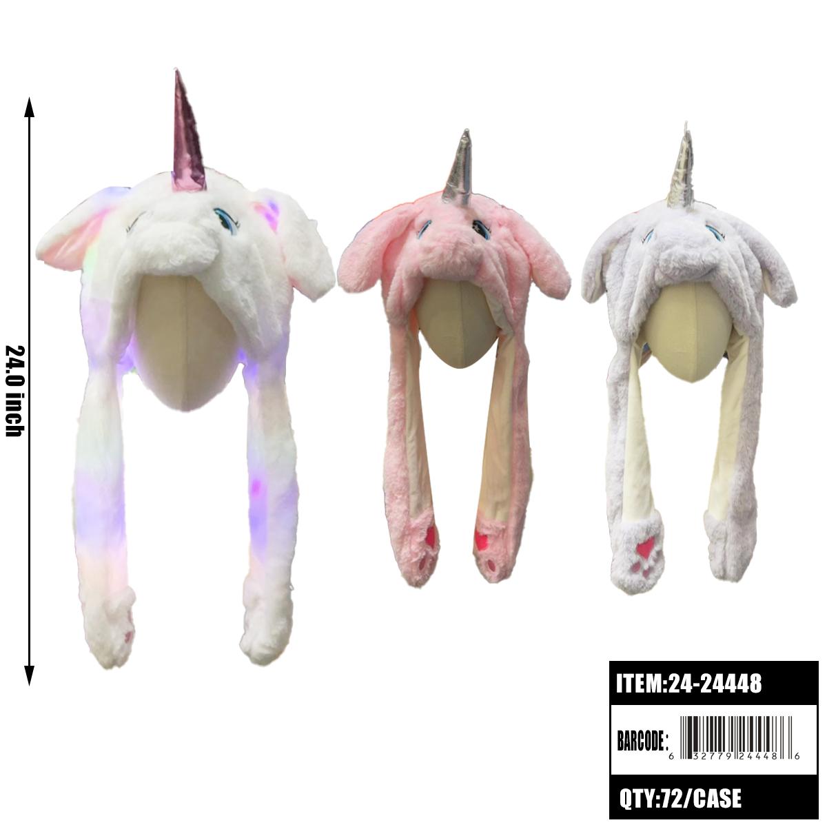MIXED 3 COLORS UNICORN HAT WITH MOVING EARS 72PC/CS image
