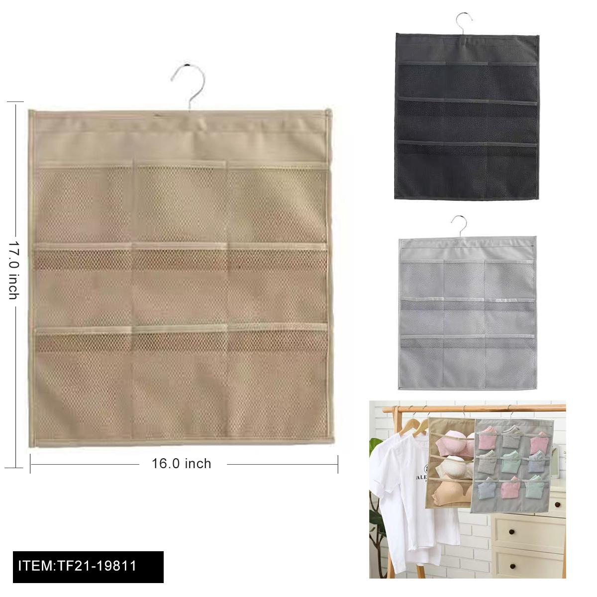 MIXED 3-COLOR  9+3 BAG AND HOOK WALL HANGING STORAGE 96PC/CC image