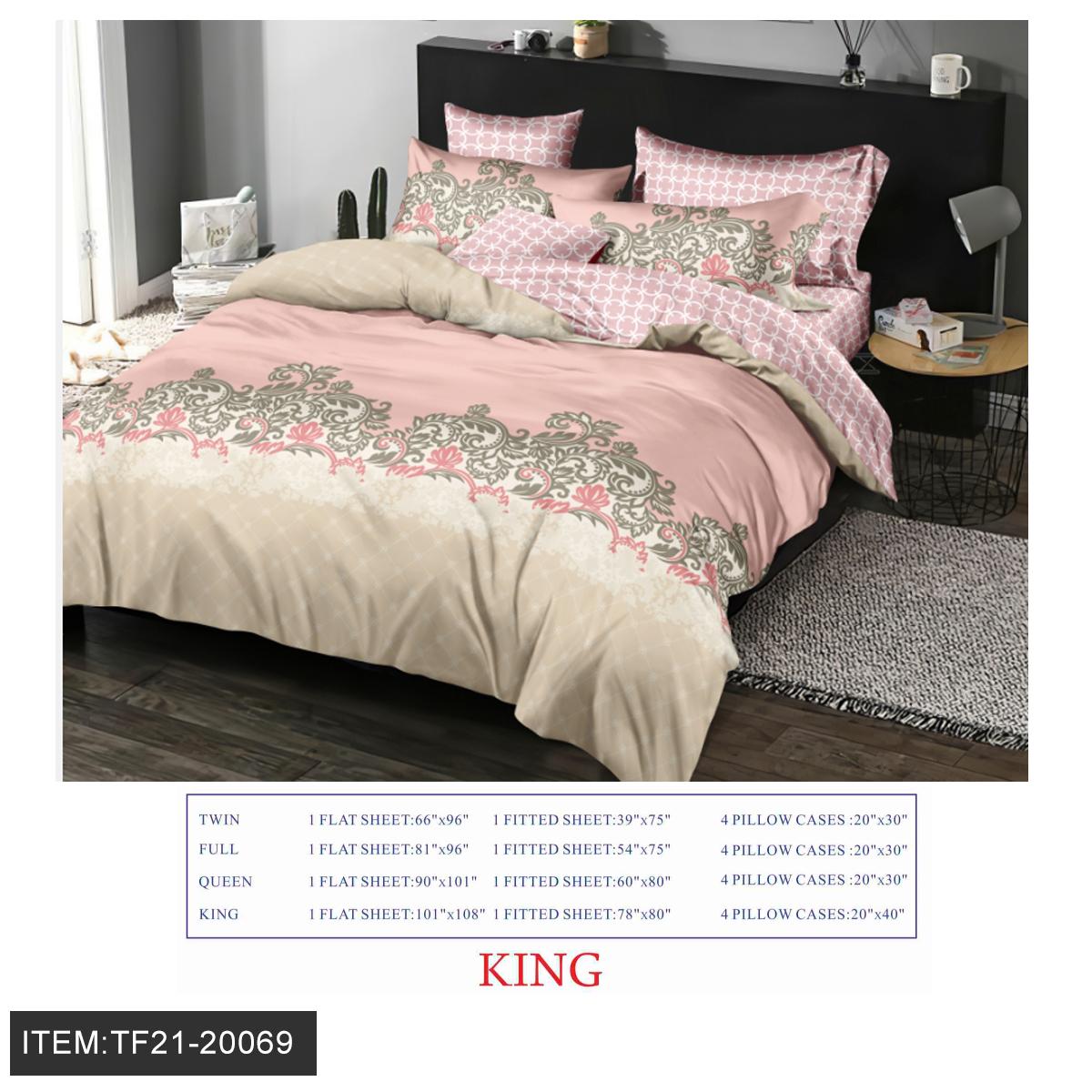 KING SIZE SIX-PIECE PRINTED BED SHEET 8PC/CS (TF21-20069) image